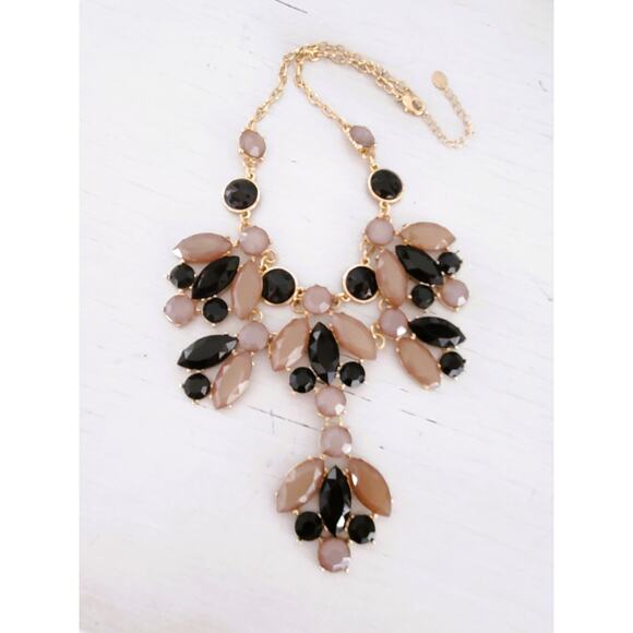 Vintage Black and Gray Cara NY Statement Necklace - Picture 1 of 4